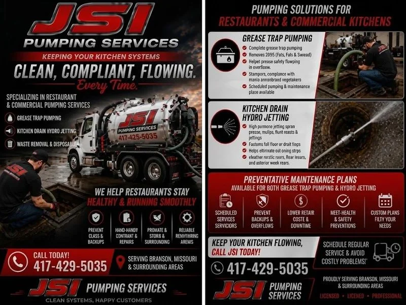 Pumping Services flyer from JSI